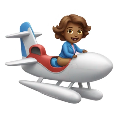 Birthday lady riding on plane sticker
