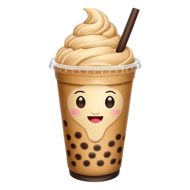 boba milk tea with ice cream sticker