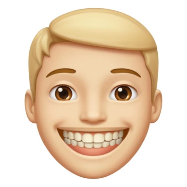 Normal smiling face with braces on teeth sticker