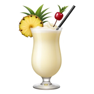 Piña colada tropical drink realistic 3D sticker