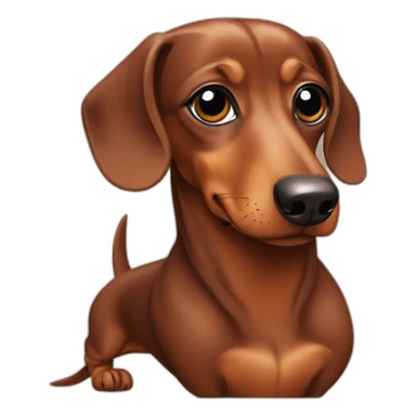 Dachshund brown say okis sticker