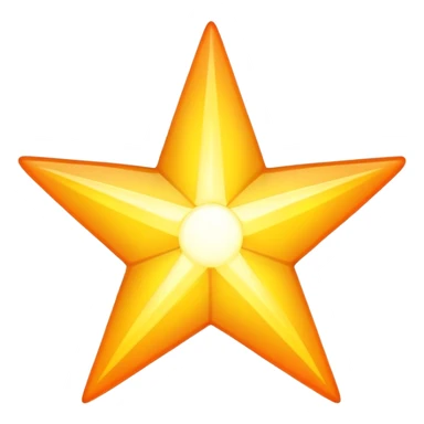 sun as a five-pointed star shape, yellow and orange sticker