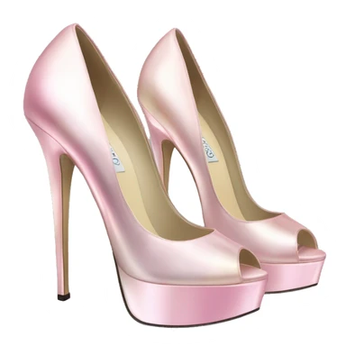Realistic isolated top view of a pair of light pink iridescent jimmy Choo stiletto high heel shoes. sticker