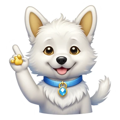 A proud cartoon dog giving a perfect OK hand gesture with sparkles all around sticker