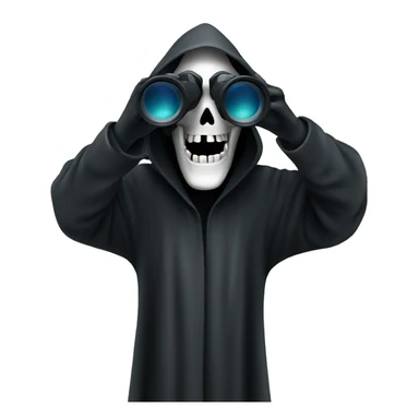 Grim reaper looking through binoculars  sticker