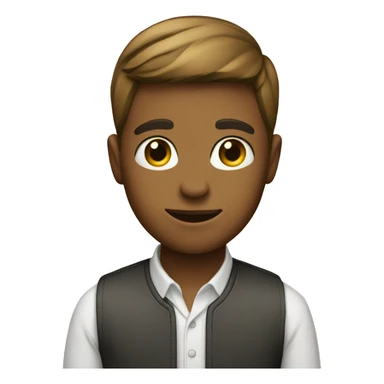 Boy with resume sticker