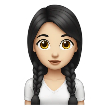 Girl, cute , big eyes , black hair, white skin sticker