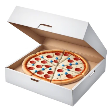 Dominos pizza in a white pizza box sticker
