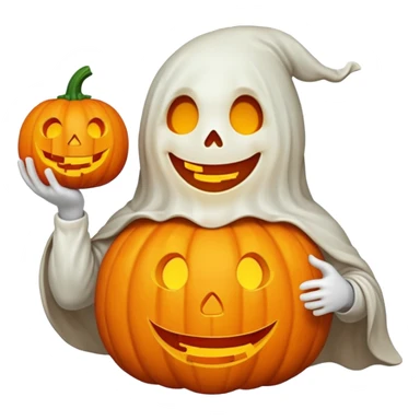ghost holding pumpkin sticker