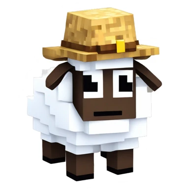 Minecraft sheep with Super mario's hat sticker