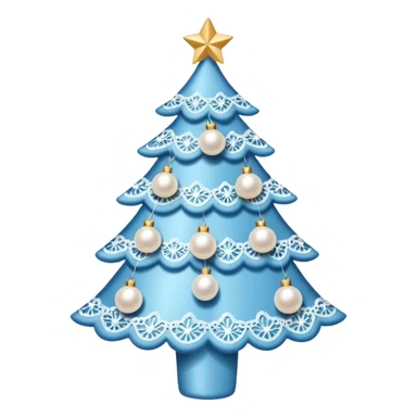 baby blue lace and pearls christmas tree sticker