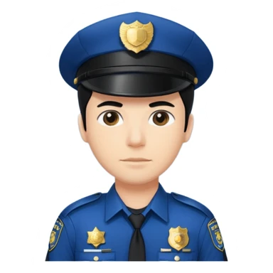 Polizist Emoji mann schwarze haare sticker