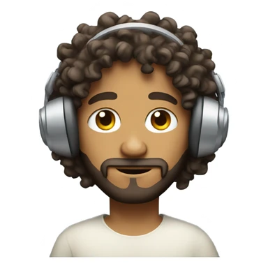 Curly haired Jesus listening to headphones sticker