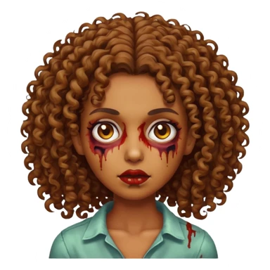 Faça um zumbi, com uma moça parda dos cabelos cacheados  sticker