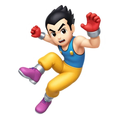 Astroboy being kicked by wario sticker