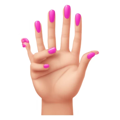 Hands in the shape of a heart with pink nails sticker