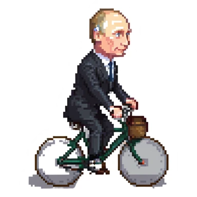 Vladimir Putin riding a bicycle sticker
