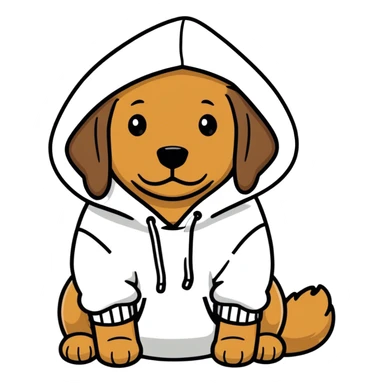 Cute Brown Labrador wearing black hoodie sticker