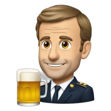 Emmanuel Macron buvant une bierre sticker