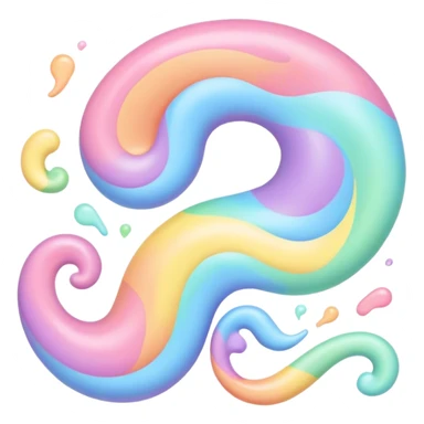 melted pastel swirly rainbow background  sticker