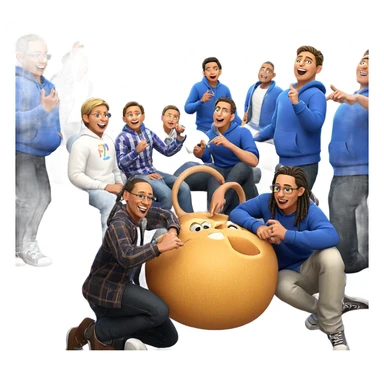 boys having fun together sticker