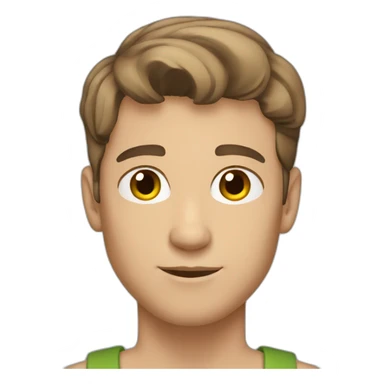 young caucasian man, brown hair, shaved sticker