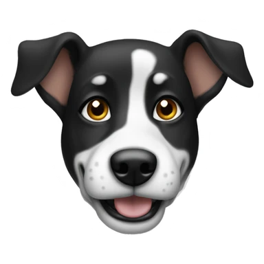 Mutt dog sitting cute black white  sticker