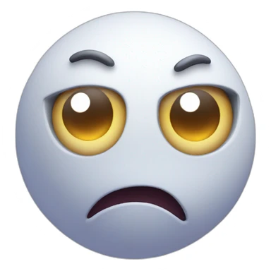 3d sphere with a cartoon gamy skin texture with big thoughtful eyes sticker