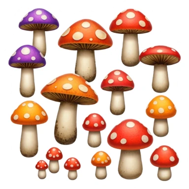 colored mushrooms sticker