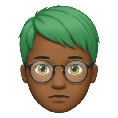 black man with green hair and glasses sticker