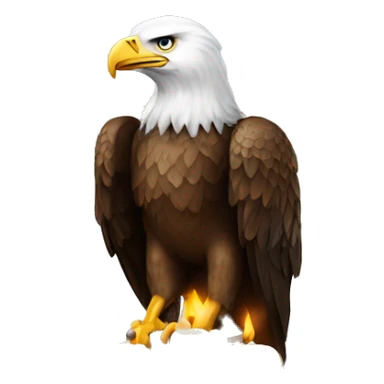 eagle, behind trading candles, chart sticker