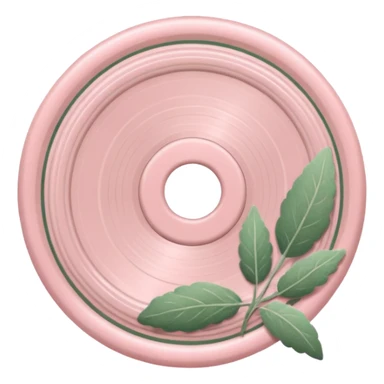 Vintage pale pink vinyl, details colored in sage sticker