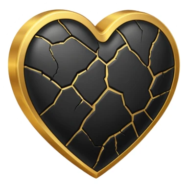 Make a black heart with cracks in it. Make the cracks filled with gold sticker