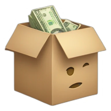 Money in a box sticker