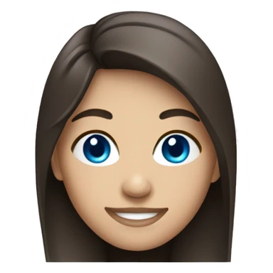 brunette with blue eyes smiling sticker