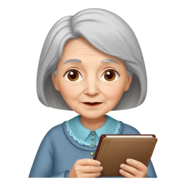 Old lady with my picture sticker