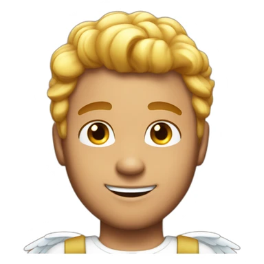 Angel tanned man with halo with cheeky smile sticker