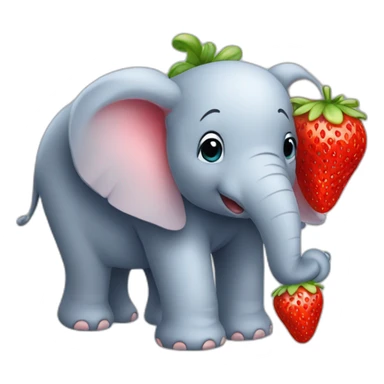 Éléphant fraise sticker