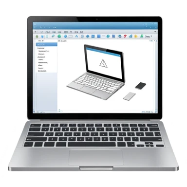 create an emoji of a laptop that has autocad architectural drawings on the screen sticker