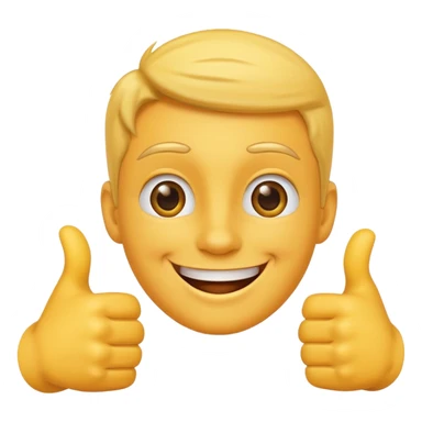 smiling face with hands giving a thumbs up sticker