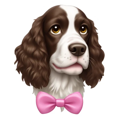 springer spaniel with a pink bow sticker