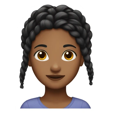Brown girl with black braids  sticker