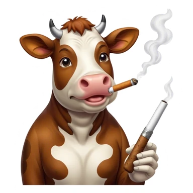 Cow smoking weed  sticker