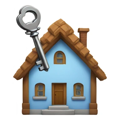 House with key sticker