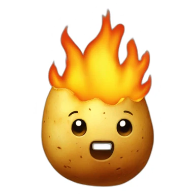 A potato on fire sticker