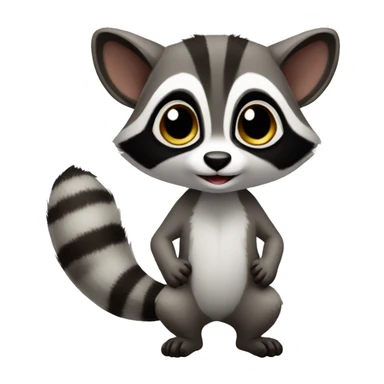 Cute raccoon-lemur-hybrid full body sticker
