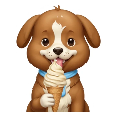 dog eating icecream sticker