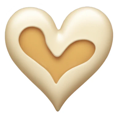 Cream heart sticker