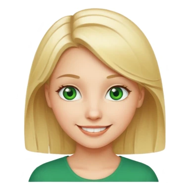 Intelligent blonde girl idea green eyes smiling sticker