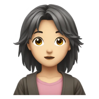 Shrug young girl anime sticker